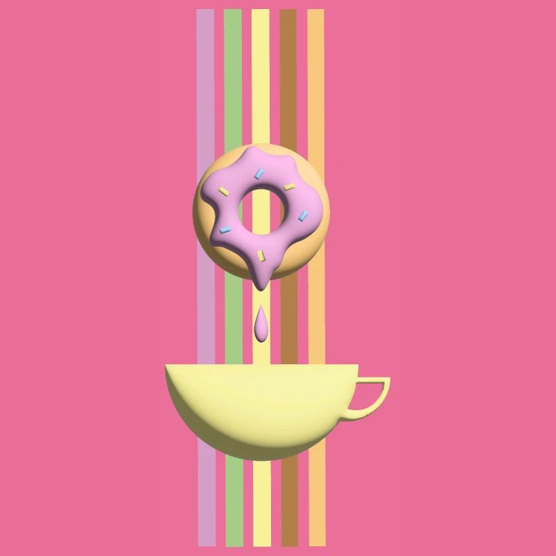 Einladung zum Kaffee oder Tee mit Rosa Donut.