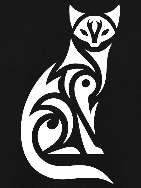 Katzen Illustration mit Tribal-Mustern