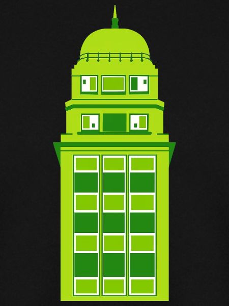 Retro Green Tower Clock