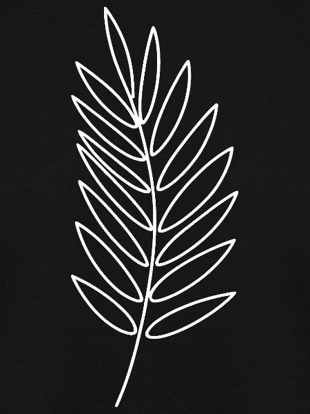 Minimalistischer Blattzweig Linienstudie