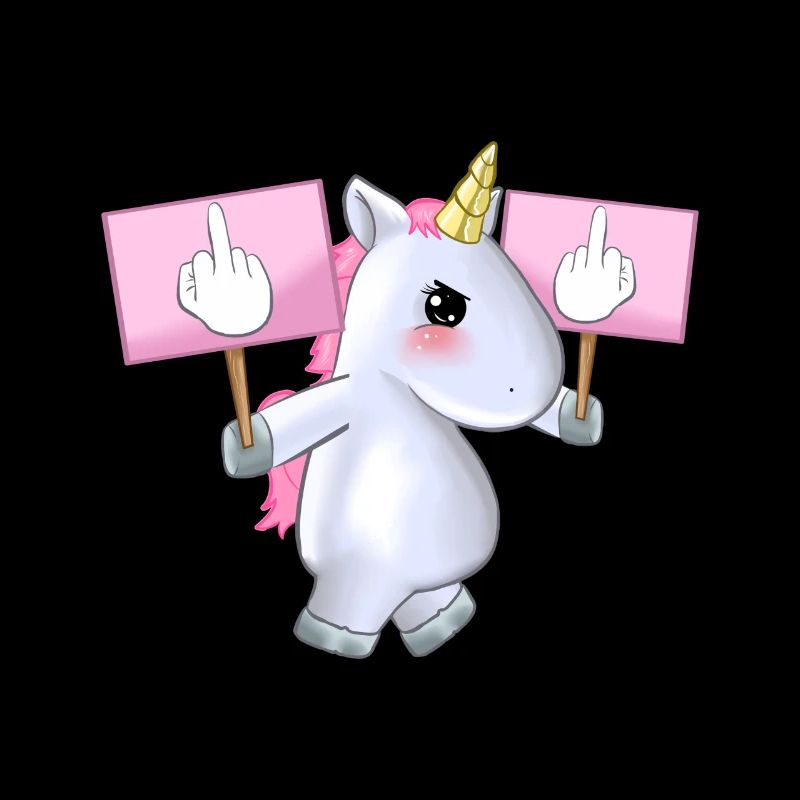 Gehendes Einhorn mit Mittelfinger-Zeichen-Geschenkidee