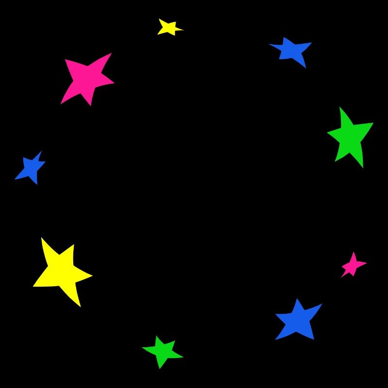 Star circle frame decoration star decor colorful