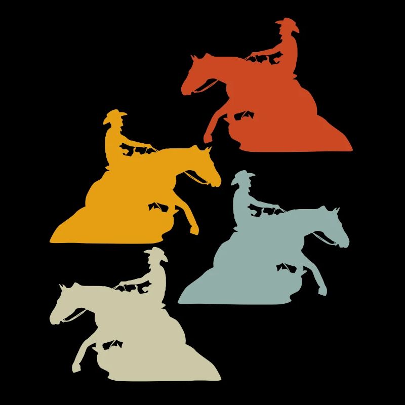 Reining Riding Retro Western Riding