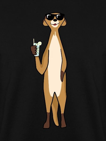 Erdmännchen mit Cocktail Sonnenbrille
