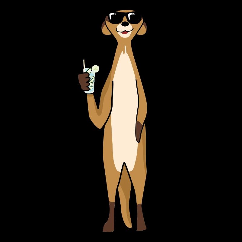 Erdmännchen mit Cocktail Sonnenbrille