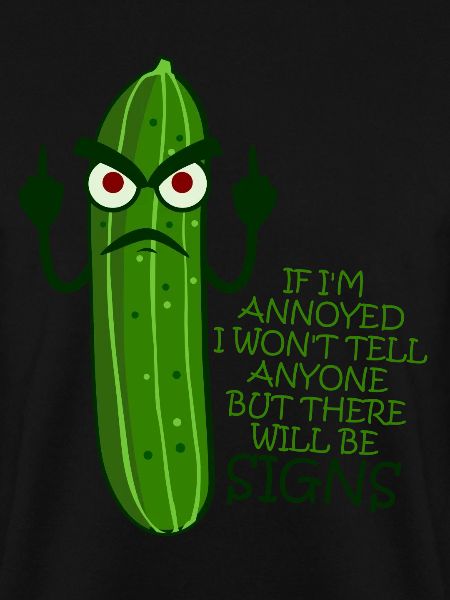 Grumpy Cucumber Middle Finger