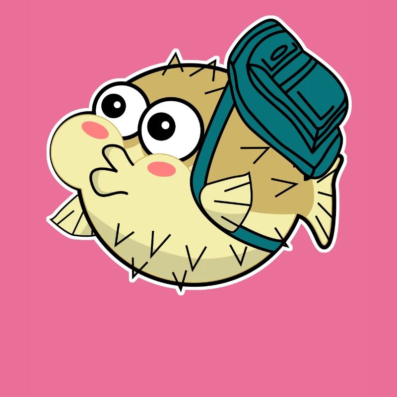 Puffer Fish with Backpack