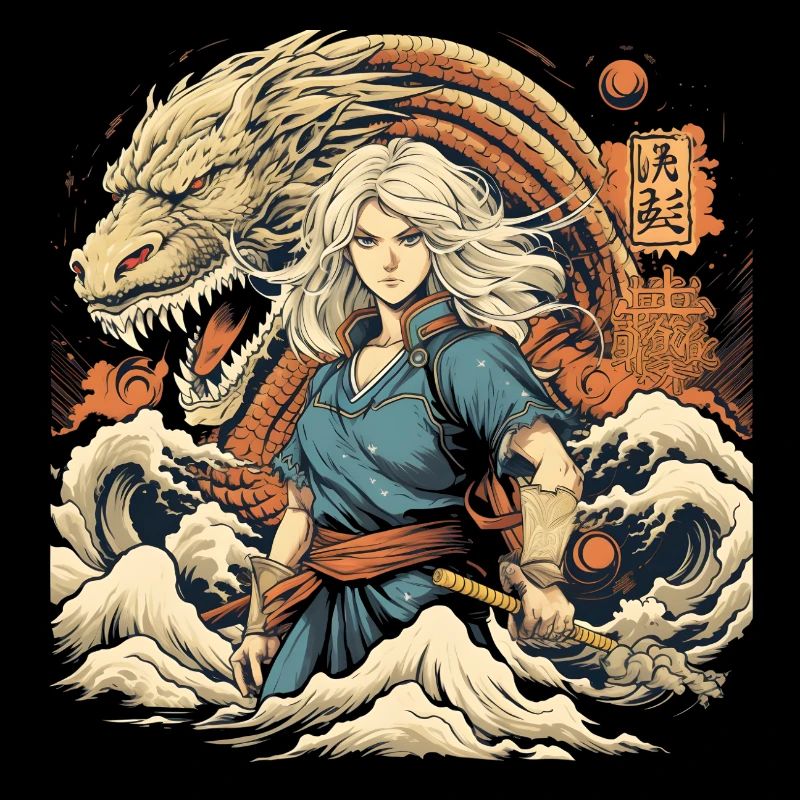 Anime Frau Mit Drachen