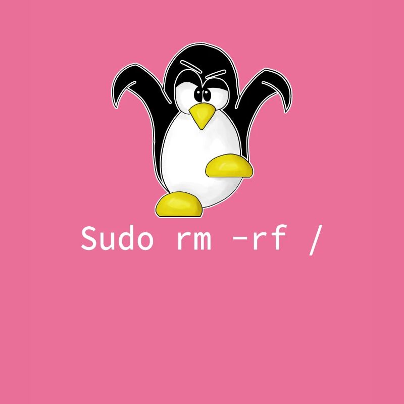 Tux Linux Pinguin Sudo Rm Rf | Computerfreak Hacke