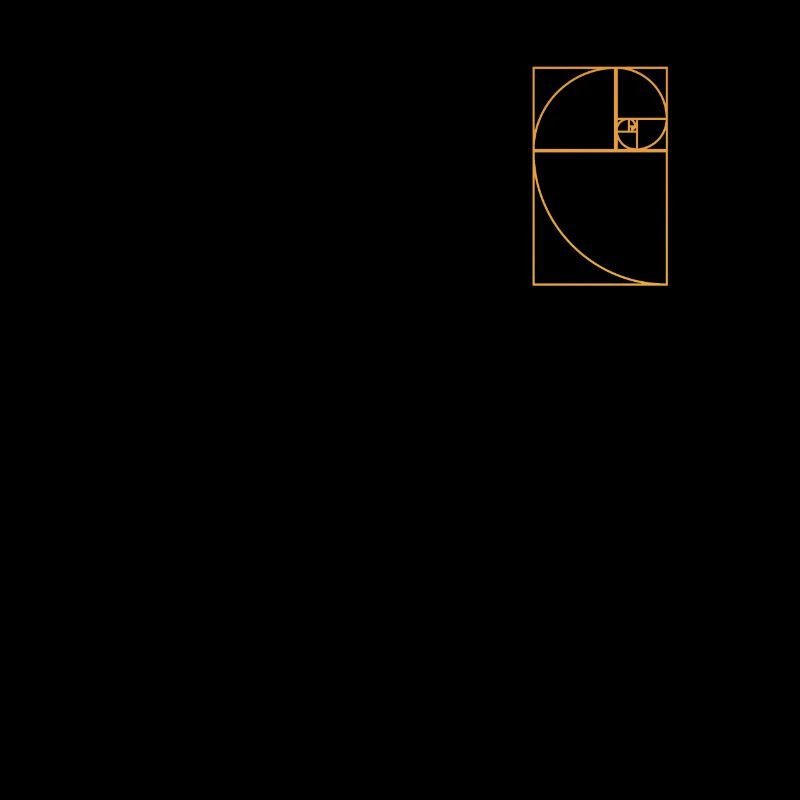 Section dorée en spirale de Fibonacci