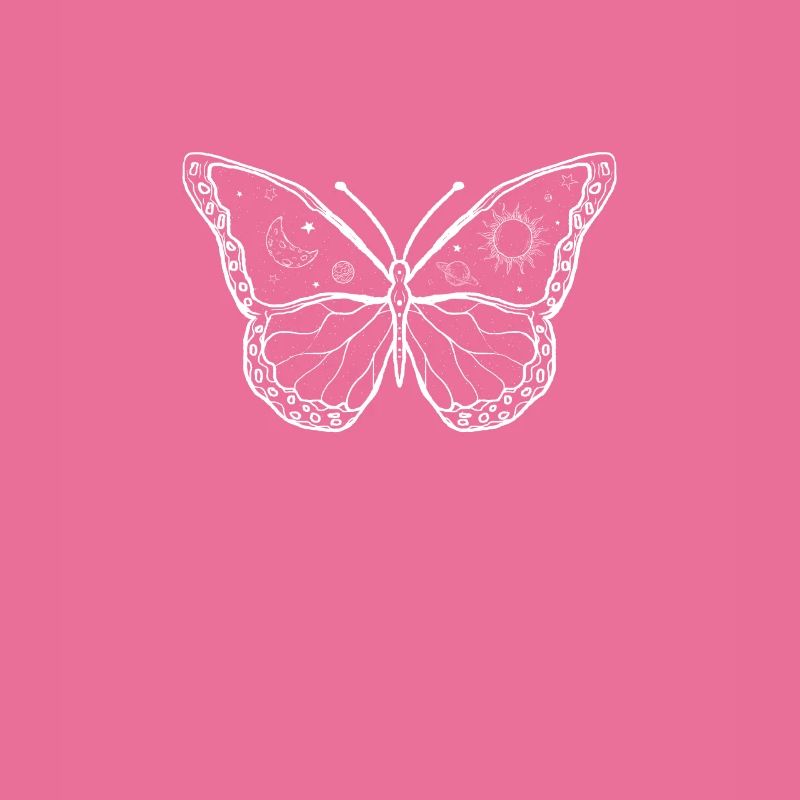 Esthétique Céleste Papillon Galaxie Soleil Lune
