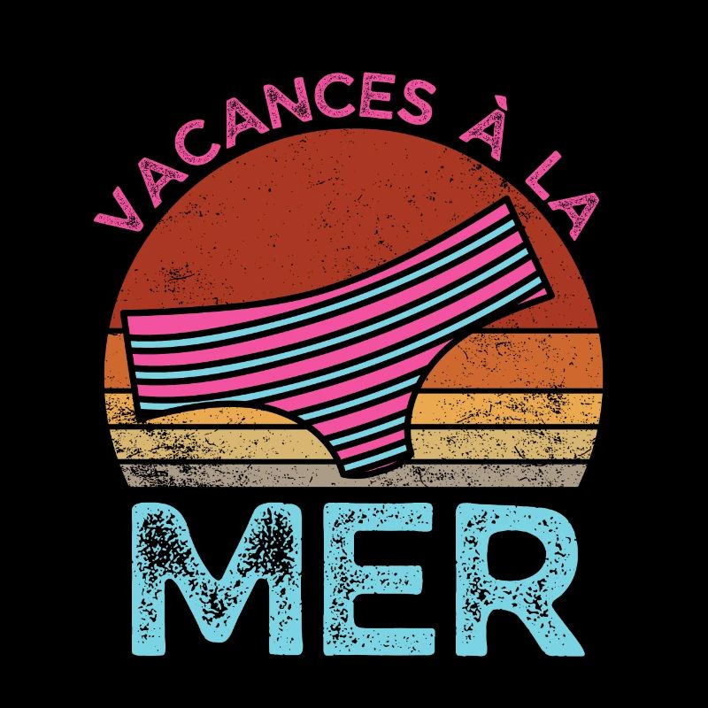 vacances à la mer rétro vintage