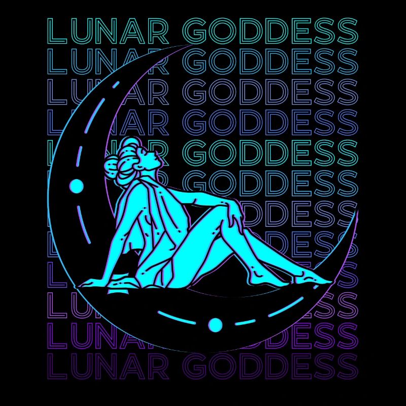 Déesse de la Lune Wicca Pagan Retro