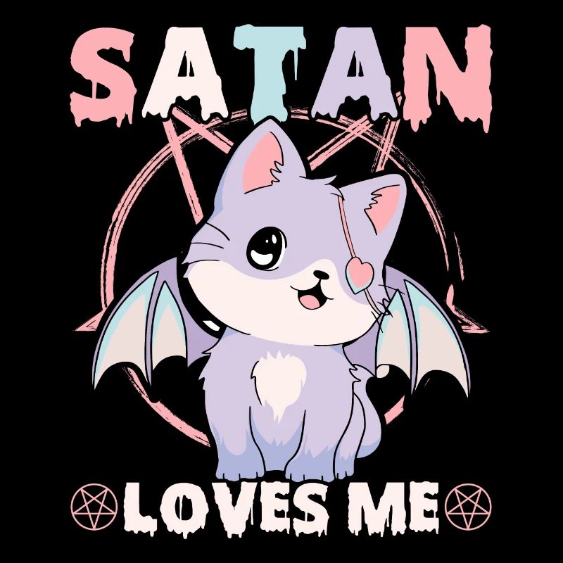 Drôle de culte Pastel Goth Cat Pentagram
