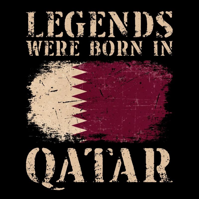 Vintage Design Qatari Flag Qatar