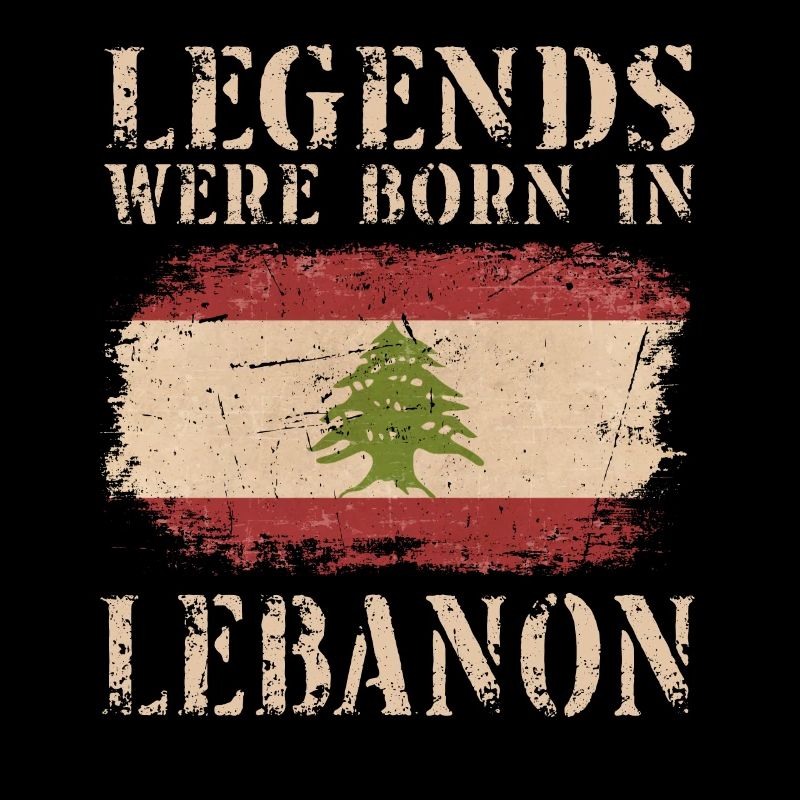 Vintage Design Drapeau Libanais Liban