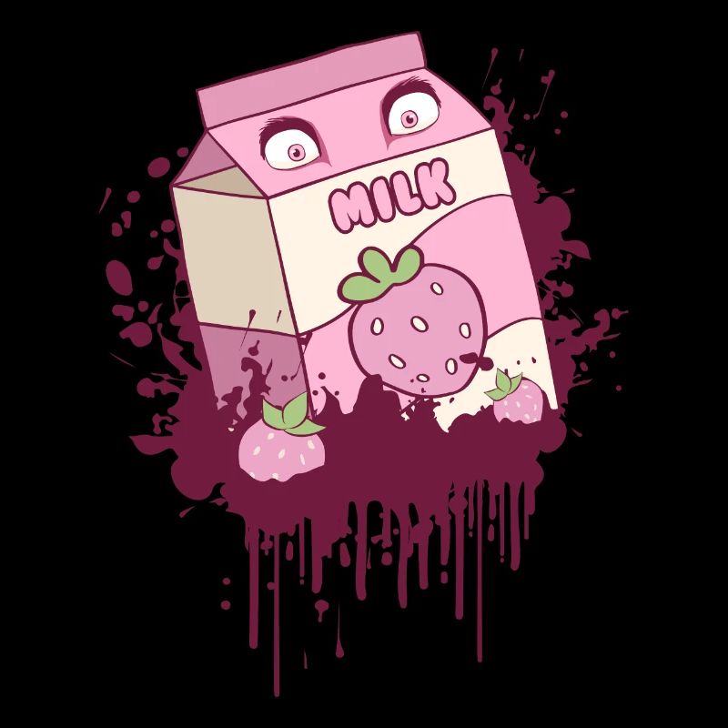 Finnish Goth Aesthetic Gothic Strawberry Milk Drip
