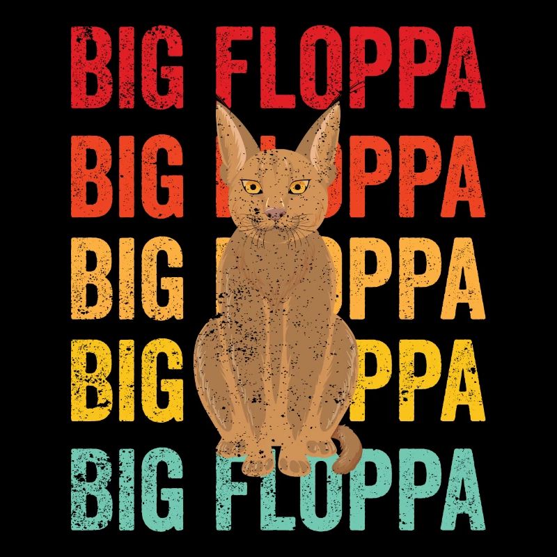 Big Floppa Caracal Cat Meme Rétro