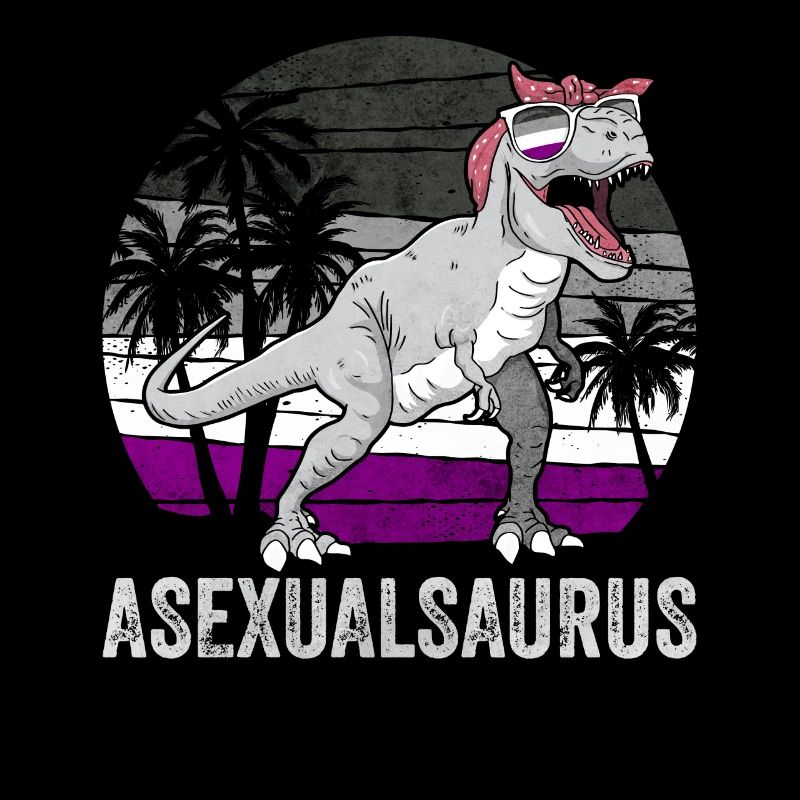 Asexual Pride Ace Flag Dinosaur Trex LGBTQ