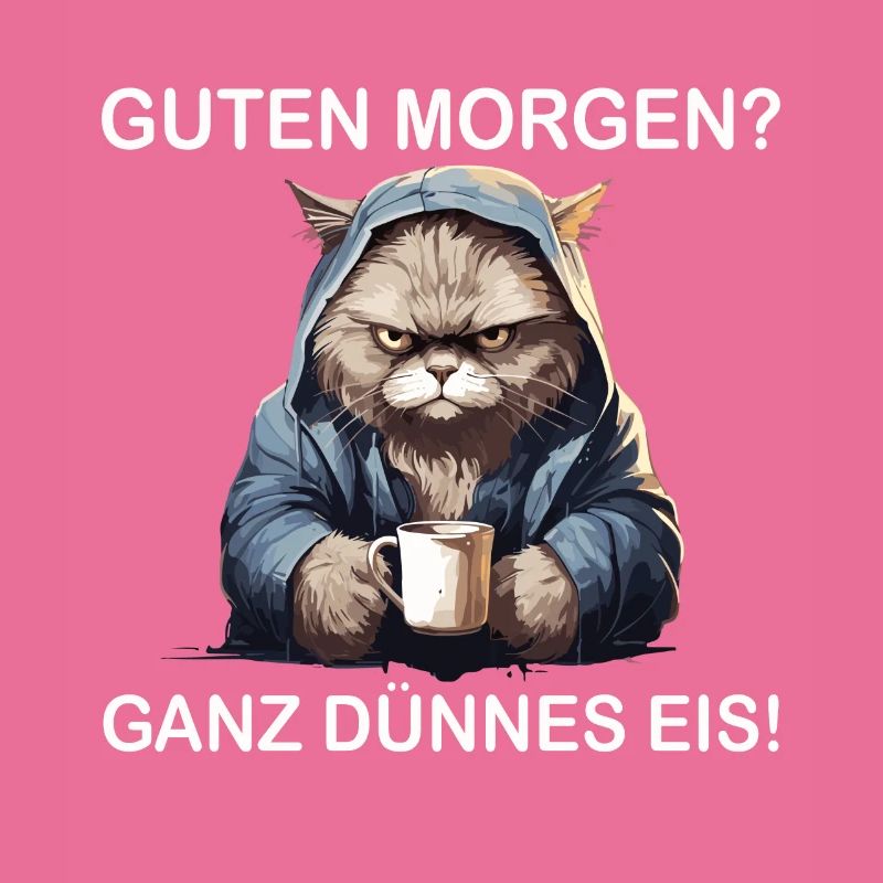 Kaffee Katze ganz dünnes Eis lustiges Geschenk