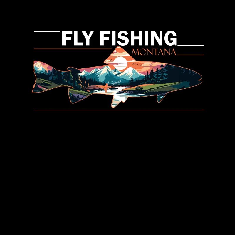 Fliegenfischen in Montana Landschaftliche