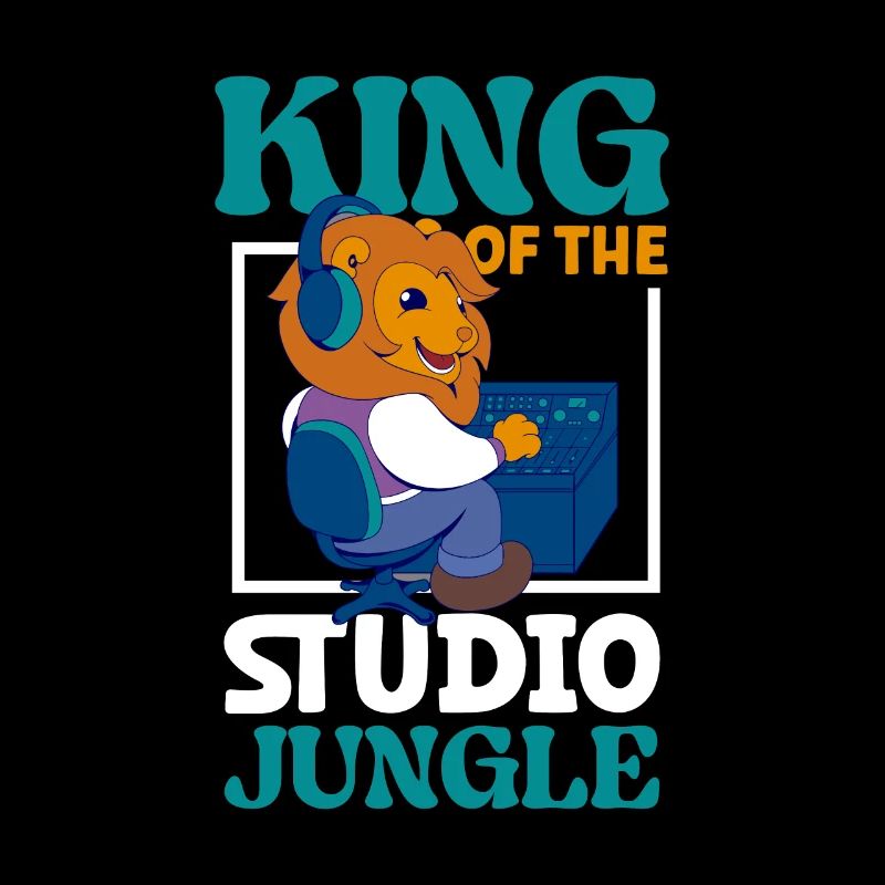 Lion at the mixing desk - sound engineering