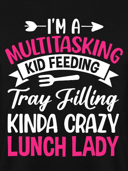 Cafeteria-Mitarbeiterin Multitasking Kinderfütteru