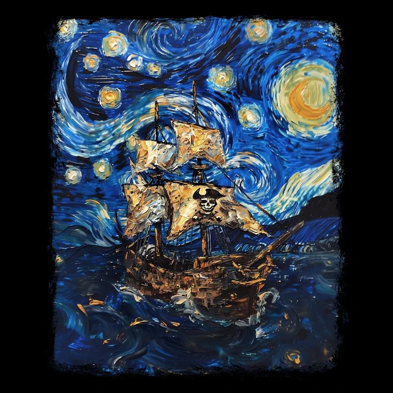 Piratenschiff Sternennacht Gemälde