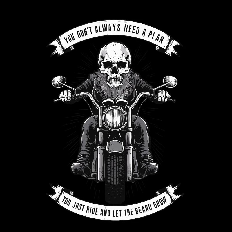 Motorrad Bart Biker Vollbart Bike Rocker