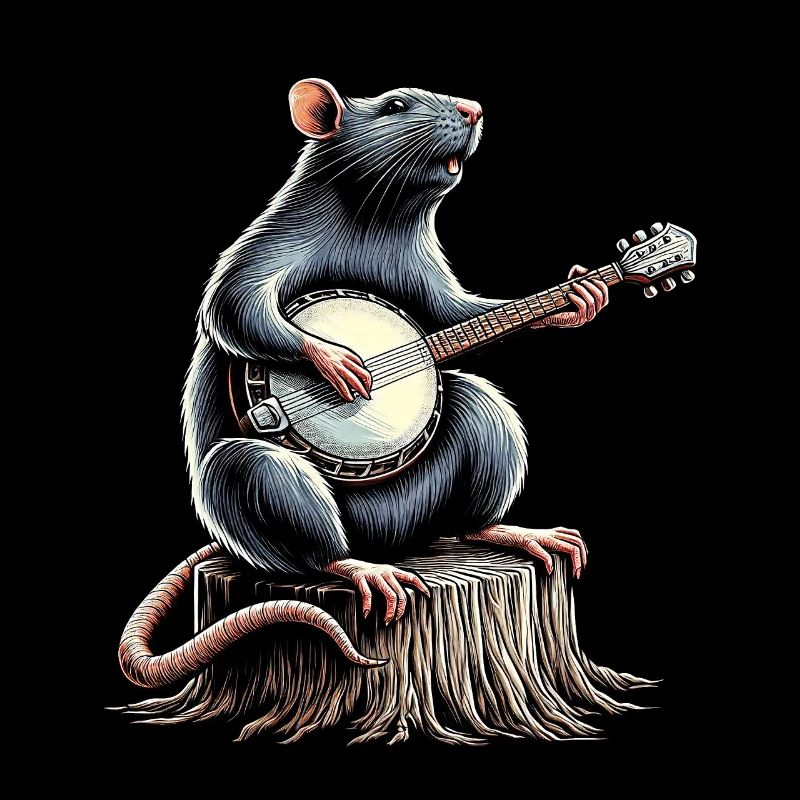 Rattenmaus Bluegrass Banjo Spieler
