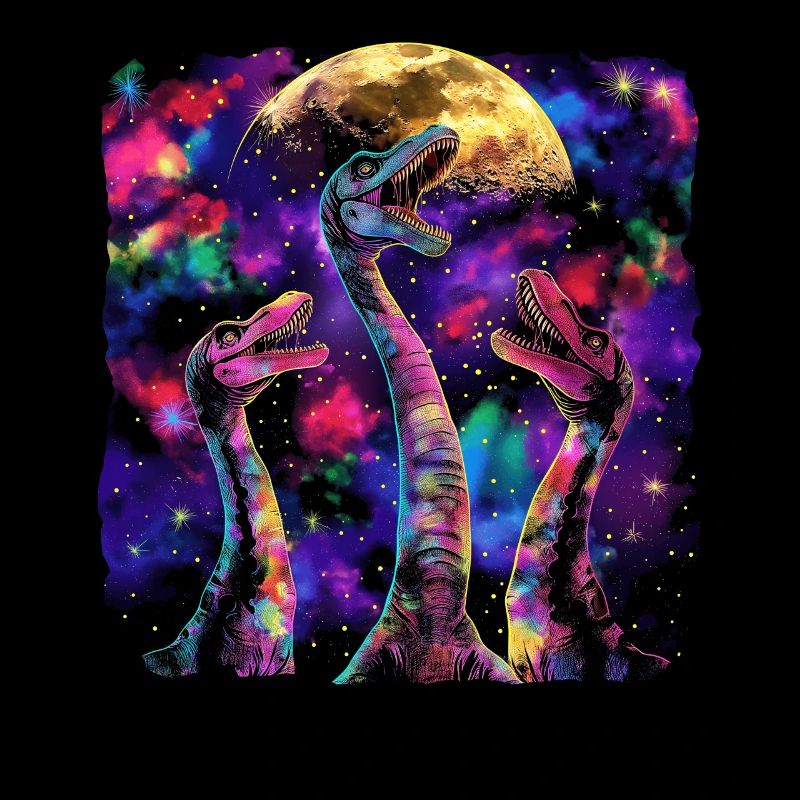 Brachiosaurus Dinosaur Howling Moon