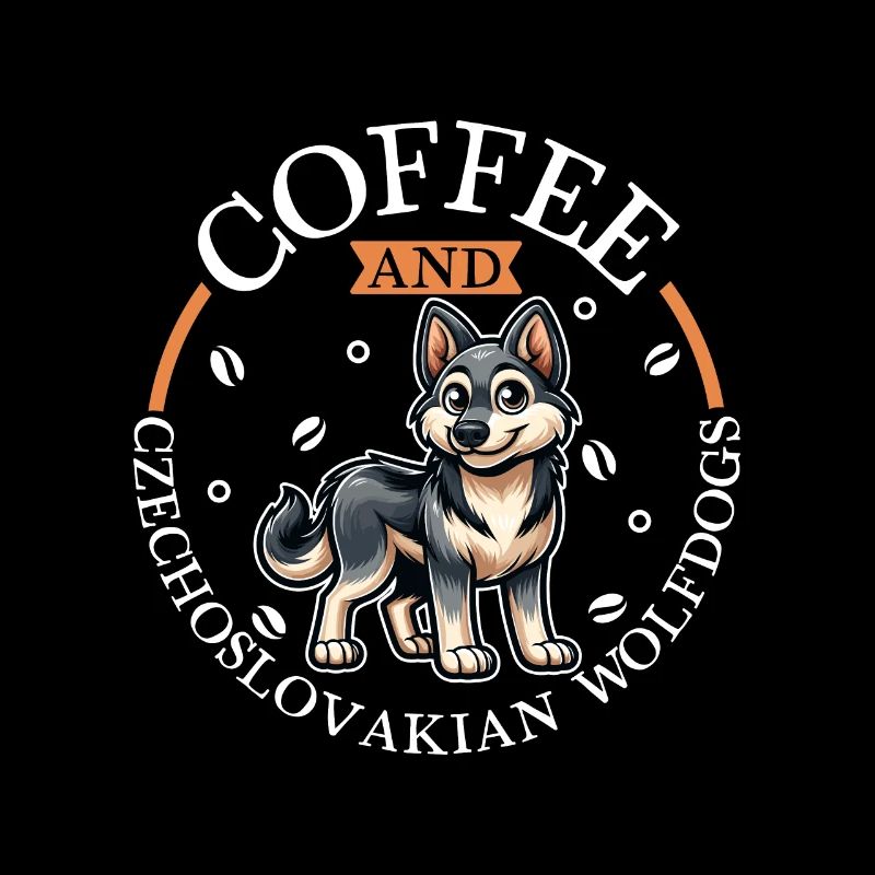 Café et chien-loup tchécoslovaque