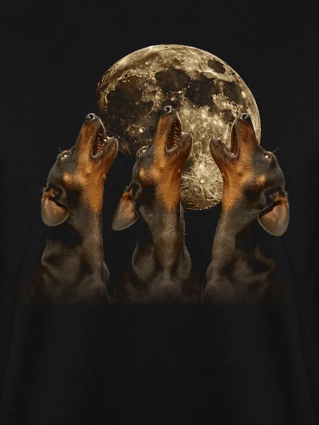 Dachshund Dog Howling Moon
