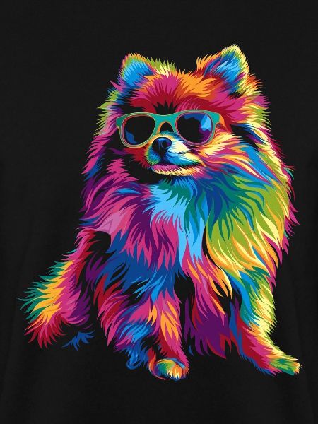 Pomeranian Hund Sonnenbrille Popart