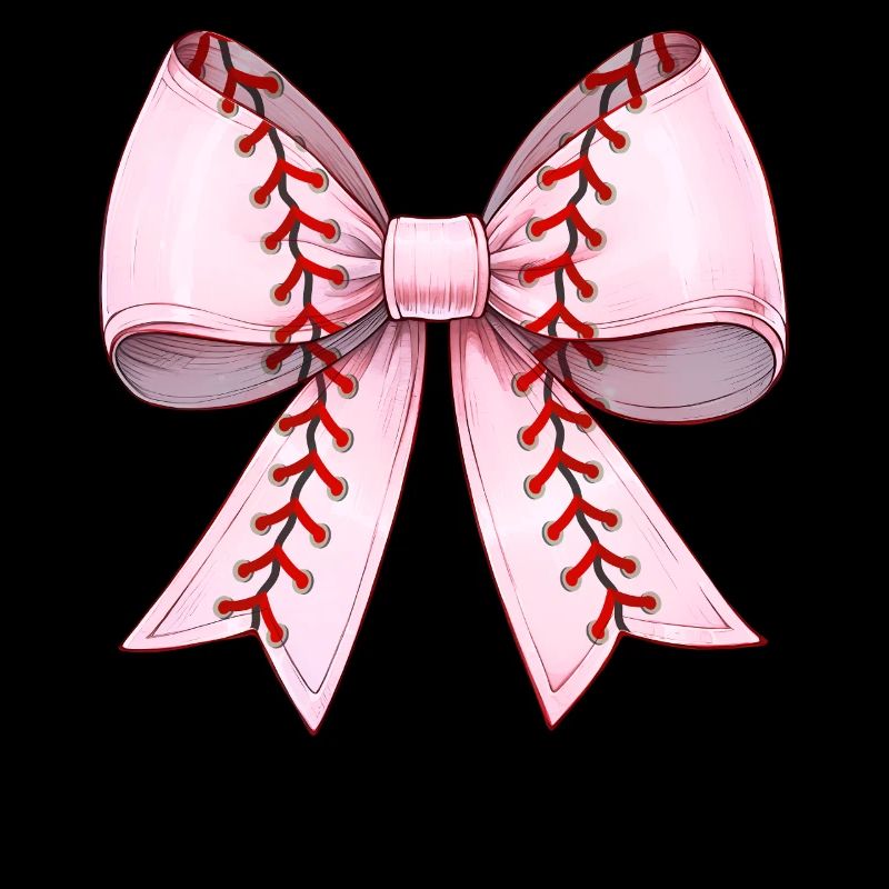 Coquettish Bow Baseball Pattern Player Pink