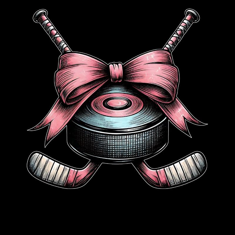 Coquette Bogen Hockeyschläger Puck Mütter Tag rosa
