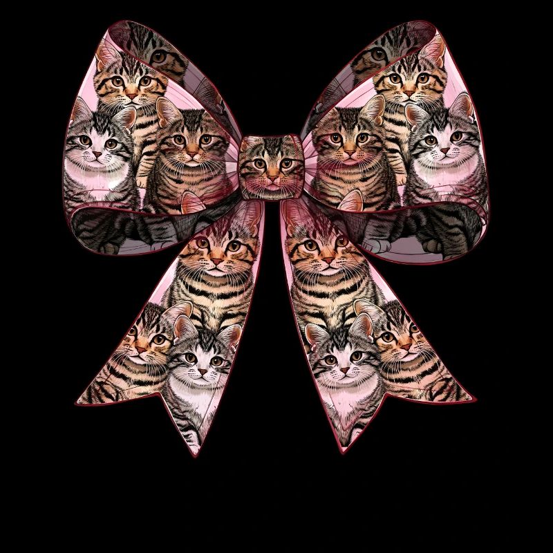 Coquette Bow Tabby Katze Niedliches Muster Rosa