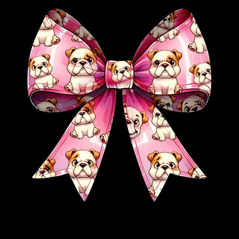 Coquette Bow Bulldog Dog Mom Pattern Pink