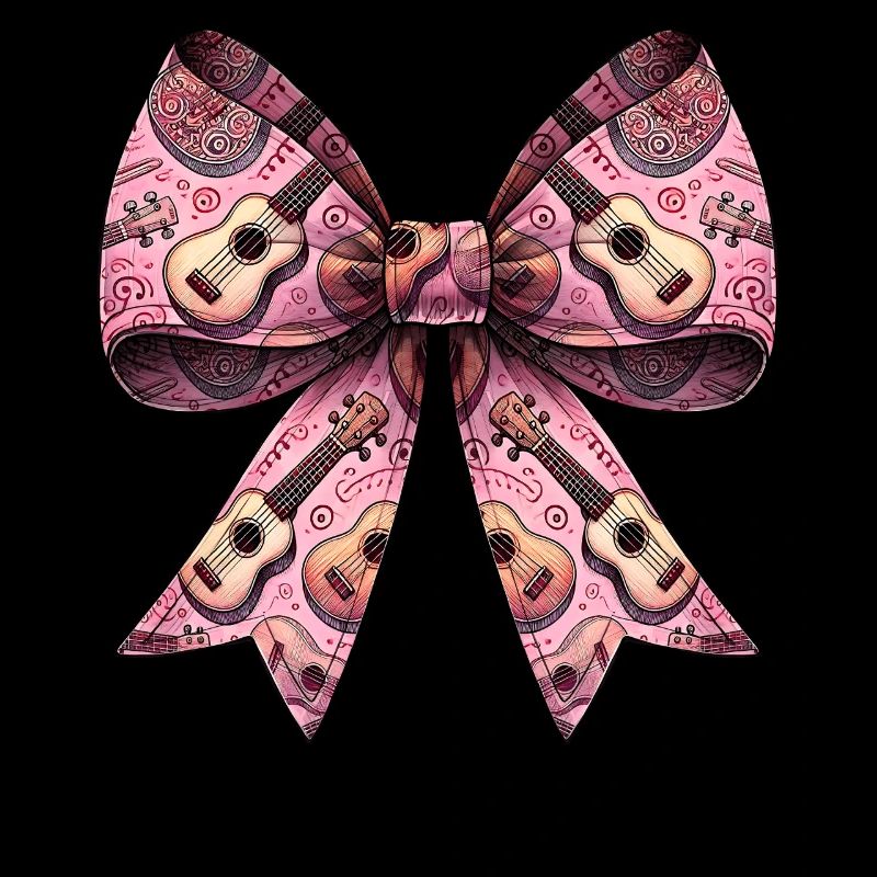 Coquette Bow Ukulele Uke Pattern Girl Mom Pink