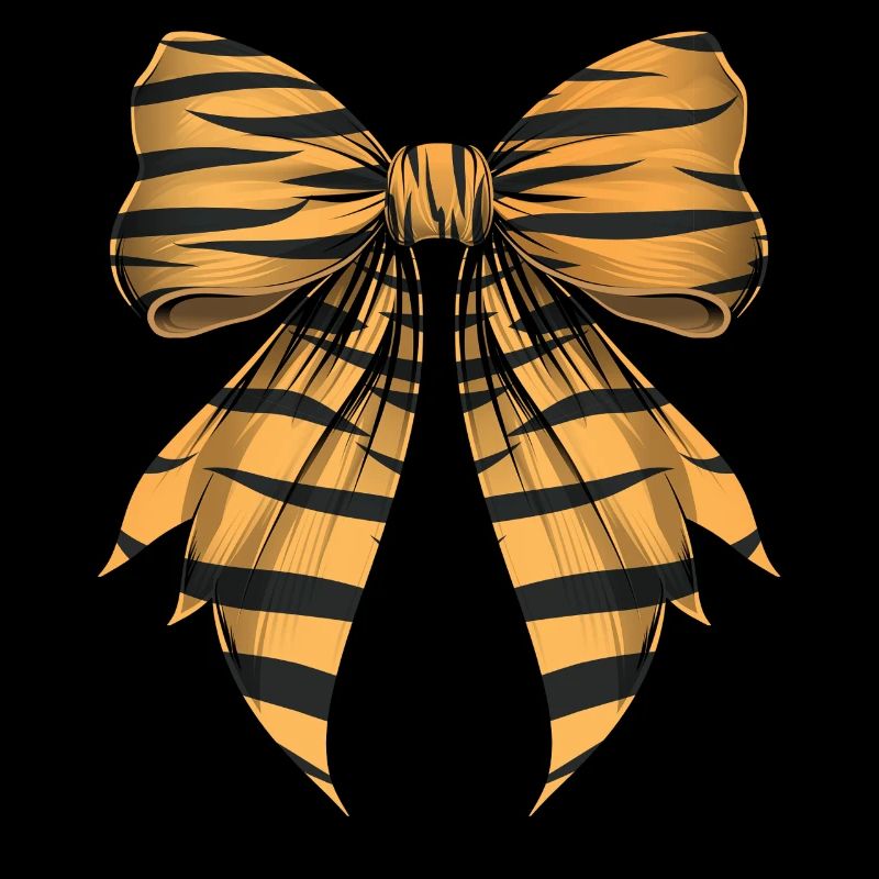 Coquettish Bow Tiger Stripe Pattern Cute