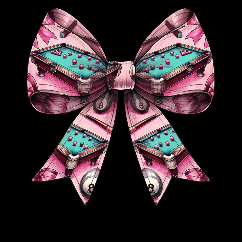 Coquette Bow Billard Pool Tisch Queue Kugeln