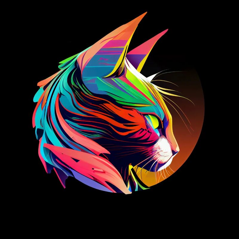 Bunte Katze Portrait mit Polygon Design