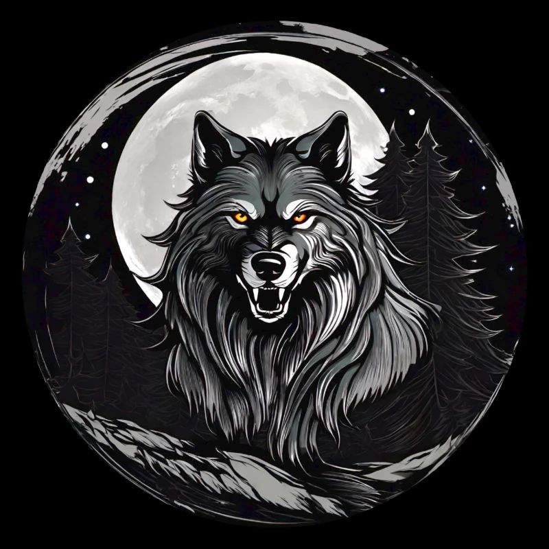 Wolf im Vollmond