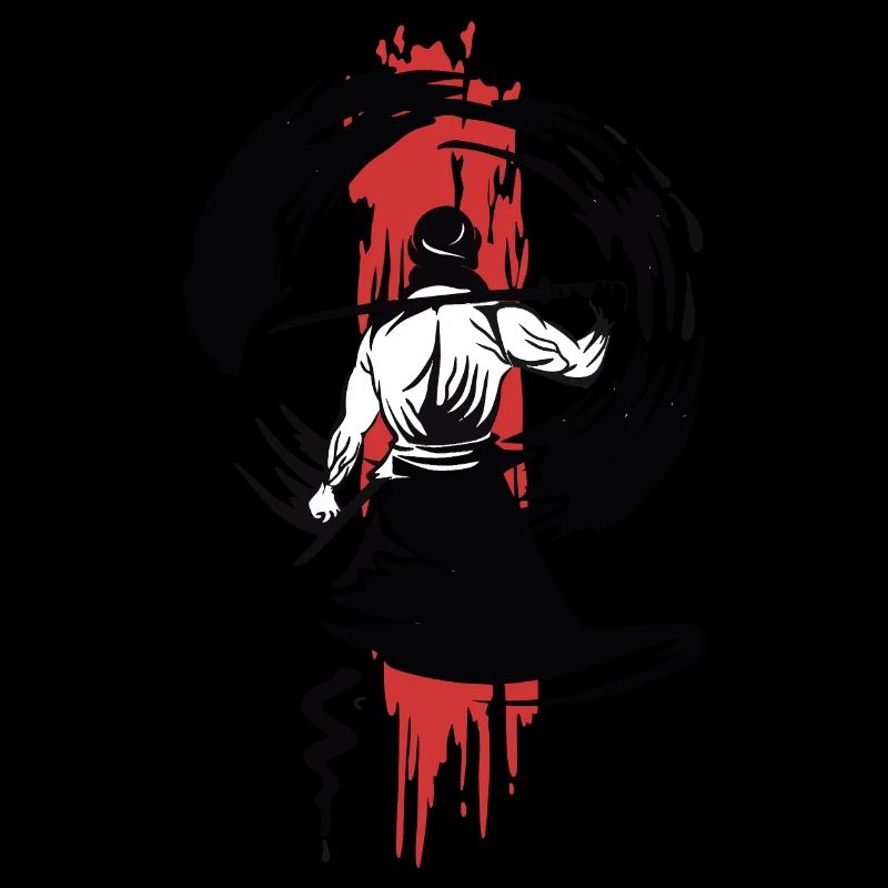Samurai Warrior Schwert Japanisches Retro-Design