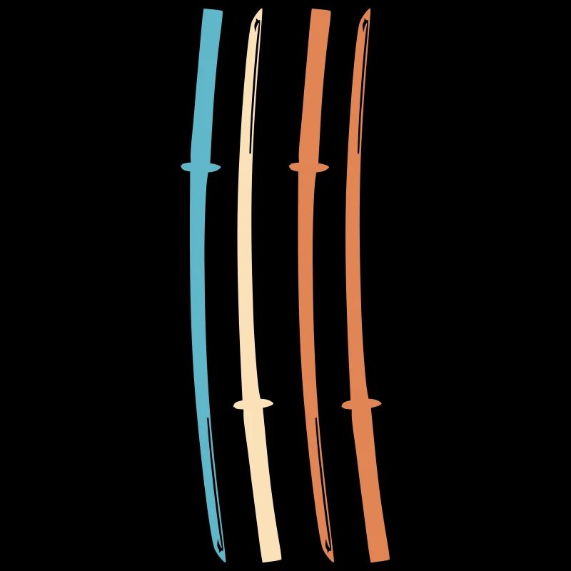 Samurai Japan Katana Ninja Sword retro vector 5