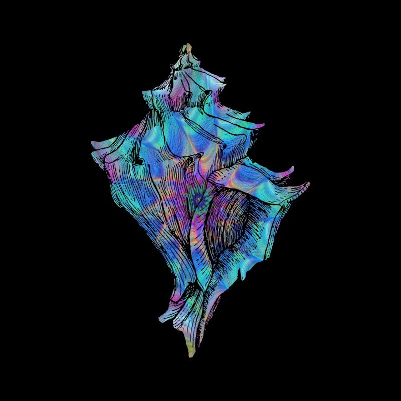 Magical Conch Shell Trippy Seashell Psychedelic
