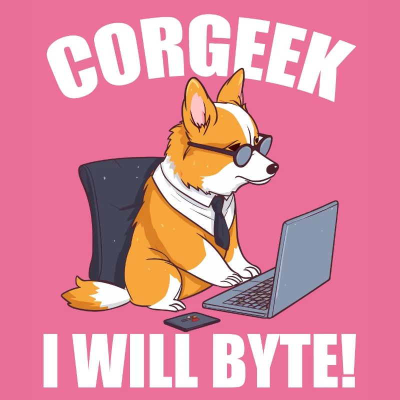 Corgi with glasses I Will Byte computer geek Corgeek