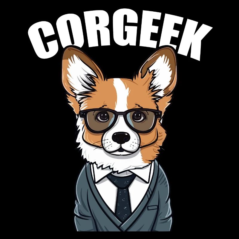 Corgi avec lunettes Geeks Nerds Corgis chien Corgeek