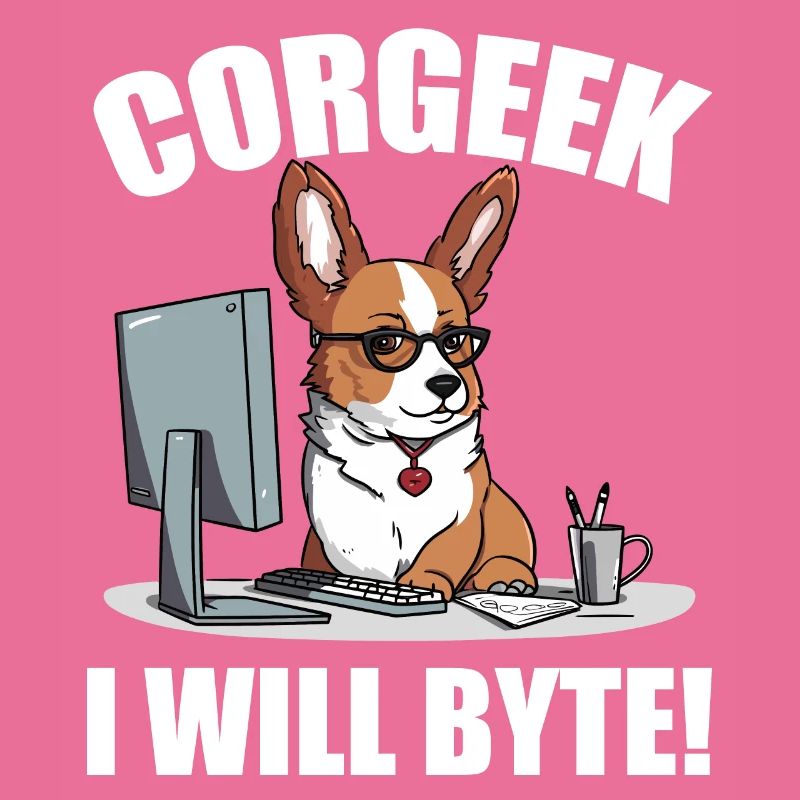 Corgi mit Brille I Will Byte Computerfreak Corgeek