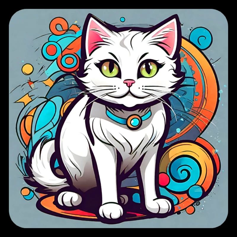 Weiße Grinsekatze
